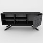 Hanah Home Soporte de TV Negro y Mármol con Diseño Industrial